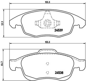 Bremseklosser sett, Framaksel, CITROËN,DS,PEUGEOT, 1617272980, 1623816280, 425361, 425412, 425413, 425425, 425465, 4254C0, E172295