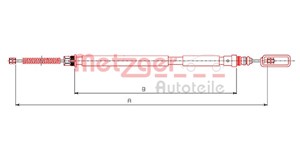Kabel, parkeringsbremse, Bak, Høyre, CITROËN,FIAT,PEUGEOT, 1473321080, 4745.F3