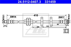 Bremseslange, Framaksel, FIAT,LANCIA, 46454003, 46554126, 46784455