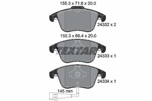 Bremseklosser sett, Framaksel, AUDI Q3, SEAT ALHAMBRA, VW PASSAT B7, SHARAN, SHARAN VAN, TIGUAN, TIGUAN VAN, 5N0698151, 5N0698151A, 5N06