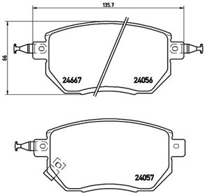 Bremseklosser sett, Framaksel, INFINITI FX, G Coupé, G Sedan, M35, M45, NISSAN MAXIMA VI, MURANO I, MURANO II, 41060CA090, 41060CA092, 4