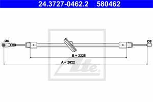 Kabel, parkeringsbremse, Foran, MERCEDES-BENZ S-KLASS [W140], S-KLASS Coupé [C140], 140 420 18 85, 140 420 38 85, 140 420 44 85, A 140 4
