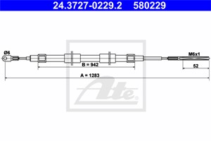 Kabel, parkeringsbremse, Bak, BMW Z3 Coupé [E36], Z3 Roadster [E36], 34 40 1 166 055, 34 41 1 163 276