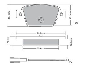 Bremseklosser sett, Bakaksel, ALFA ROMEO MITO, FIAT BRAVO II, BRAVO Van, MULTIPLA, LANCIA DELTA III, 77365809