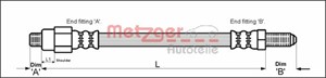 Bremseslange, Bakaksel mitten, Bakre venstre, Høyre bak, ALFA ROMEO SPIDER, 0060518411, 10514.45545.00