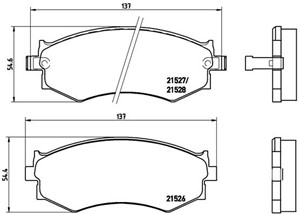 Bremseklosser sett, Framaksel, INFINITI G20, NISSAN 200SX, 240SX, PRAIRIE PRO, PRIMERA Traveller, SENTRA V, 410600E590, 410600E591, 4106