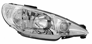 Frontlykt, Venstre, PEUGEOT 206 CC, 206 Halvkombi, 206 Sedan, 206 SW, 206 Van, 6204S9