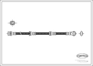 Bremseslange, Foran, Framaksel, MITSUBISHI PAJERO III, PAJERO Canvas Top III, 4650A702, MR407225