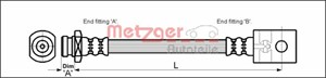 Bremseslange, Bakaksel, Senter, NISSAN TERRANO II, 46211-0F015