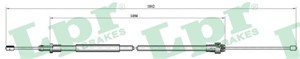 Kabel, parkeringsbremse, Bak, Høyre, CITROËN,PEUGEOT, 4745J3, 96277119