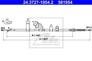 Kabel, parkeringsbremse, Bakre venstre, TOYOTA URBAN CRUISER, YARIS, 46430-52161