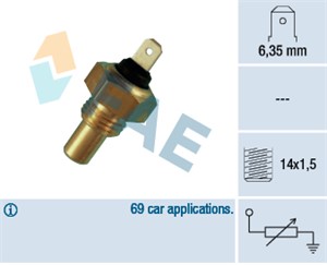 Kjølevæsketemperatursensor, ALFA ROMEO 145, 146, 155, 164, 33, 33 Sportwagon, 75, 3M5A-R21812-CM, 4892361, 530 438, 60504210, 60751206
