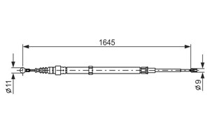 Kabel, parkeringsbremse, Høyre, Venstre, SEAT,SKODA,VW, 6Q0 609 721 L