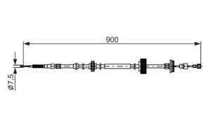 Kabel, parkeringsbremse, Høyre, BMW X5 [E70, F15, F85], X6 [E71, E72], 34 43 6 772 104