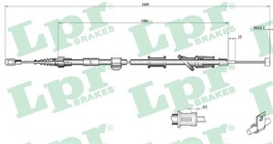 Kabel, parkeringsbremse, Bak, Høyre, VOLVO S40 I, V40 Kombi, 30850023, 30863450, 30884536