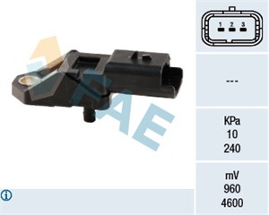 Sensor, sugerørtrykk, Innsugningsmanifold, CITROËN,FIAT,FORD,LANCIA,MAZDA,PEUGEOT,TOYOTA, 1333353, 1920 GH, 1920.GH, 2S6Q-12T551-AA, 96.
