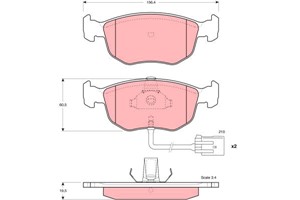 Bremseklosser sett, Framaksel, FORD MONDEO I, MONDEO II, MONDEO Sedan I, MONDEO Sedan II, MONDEO Turnier I, MONDEO Turnier II, 1022078,