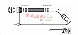 Bremseslange, Foran høyre, Foran venstre, OPEL SINTRA, 22163427, 562376