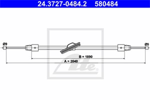 Kabel, parkeringsbremse, Foran, MERCEDES-BENZ CLS [C218], CLS Shooting Brake [X218], E-KLASS [W212], E-KLASS T-Model [S212], 212 420 07