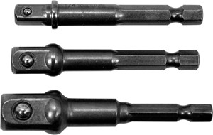 Hylsadaptersats 3 st, 1/4", 3/8", 1/2", Universal