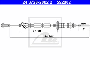 Kabel, clutchbetjening, SUZUKI VITARA, 23710-57B10, 23710-57B12