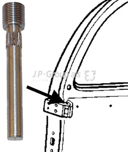Dørhengsel, på begge sider, VW KAEFER, KAEFER Cabriolet, 111831423C, 111857421A