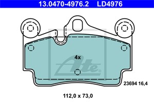 Bremseklosser sett, Bakaksel, AUDI Q7, PORSCHE CAYENNE, VW TOUAREG, 4L0 698 451 D, 7L0 698 451 A, 7L0 698 451 B, 7L0 698 451 G, 7L5 698