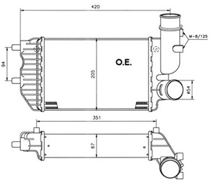 Ladeluftkjøler, CITROËN,FIAT,PEUGEOT, 0384E4, 1307012080, 1340934080