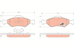 Bremseklosser sett, Framaksel, FORD,MAZDA, 1030601, 1031781, 1111857, 1111858, 1121667, 1130715, 1206062, 1465126, 1947389, 1E123323Z, 9