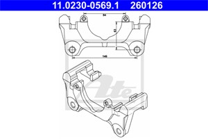 Holder, bremseklave, Framaksel, AUDI,SEAT, 4B0 615 125 C