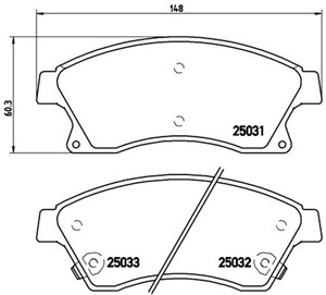 Bremseklosser sett, Framaksel, CHEVROLET,OPEL,VAUXHALL, 13301207, 13374966, 13412272, 1605169, 1605261, 542120, 95516191