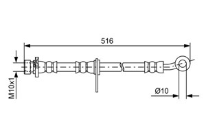 Bremseslange, Framaksel venstre, HONDA ACCORD VIII, ACCORD Kombi VIII, 01465-TL1-G00