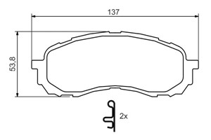 Bremseklosser sett, Framaksel, SUBARU IMPREZA Kombi, IMPREZA Sedan, 26296 AE150, 26296 AE190, 26296 AE200, 26296 FJ000, V9118F017