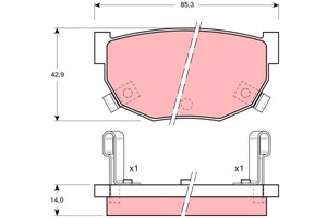 Bremseklosser sett, Bakaksel, Framaksel, NISSAN 200SX Coupé, 300ZX, CEDRIC Hardtop, 44060-01P90, 44060-35F90, 44060-35F91, 44060-P9125,