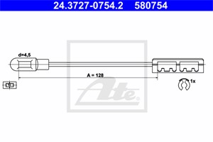 Kabel, parkeringsbremse, Bak, CHEVROLET VECTRA, OPEL VECTRA B, VECTRA B Halvkombi, VECTRA B Kombi, VAUXHALL VECTRA, 5 22 410, 90496487