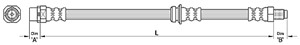 Bremseslange, Høyre bakaksel, Venstre bakaksel, Ved bremsekaliper, BMW X5 [E70, F15, F85], X6 [E71, E72, F16, F86], 3430 6 776 293, 3430