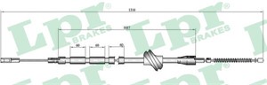 Kabel, parkeringsbremse, Høyre, AUDI 80 B3 Sedan, 90 B2, COUPE B2, 893609722A, 893609722G