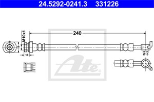 Bremseslange, Ytre, Høyre bakaksel, Ved bremsekaliper, NISSAN QASHQAI / QASHQAI +2 I, QASHQAI SUV II, 46210-JD610