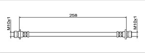 Bremseslange, Innvendig, Høyre bakaksel, HONDA JAZZ III, 01466TF0000, 01466-TF0-000