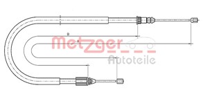 Kabel, parkeringsbremse, Bak, Høyre, RENAULT MEGANE II, MEGANE Scenic, SCÉNIC Minibus, minivan I, 7700 432 012