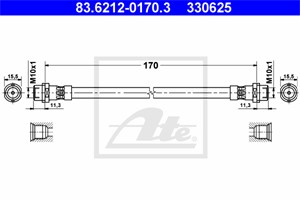 Bremseslange, Bakaksel, AUDI A6 C5, A6 C5 Avant, 4B0 611 775