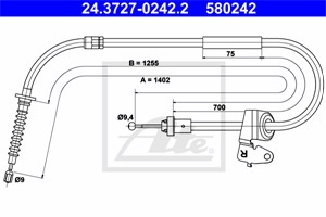 Kabel, parkeringsbremse, Høyre bak, MINI MINI, MINI Cabriolet, MINI Coupé, MINI Roadster, 34 40 6 769 954