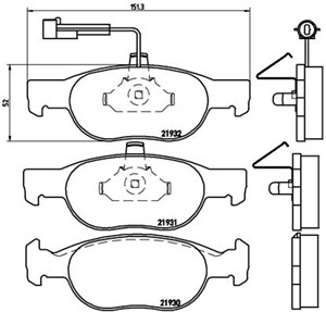 Bremseklosser sett, FIAT BRAVA, BRAVO I, MAREA, MAREA Weekend, LANCIA DELTA II, 71752989, 71770953, 77362084, 77362199, 77362351, 994711