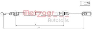 Kabel, parkeringsbremse, Bak, Høyre bak, Høyre, CITROËN C8, FIAT ULYSSE, LANCIA PHEDRA, PEUGEOT 807, 1487275080, 1487647080, 4745.T7, 47