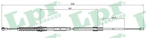 Kabel, parkeringsbremse, Bak, VW TOURAN, 1T0609721K, 1T0609721L, 1T0609721M