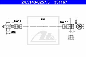 Bremseslange, Bakaksel, AUDI,SEAT,VW, 5N0 611 775 A, 5N0 611 775 B, 5N0 611 775