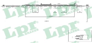 Kabel, parkeringsbremse, Bak, Venstre, FIAT PANDA, PANDA Skåp/halvkombi, 51708686