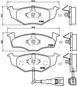 Bremseklosser sett, Framaksel, SKODA,VW, 6Q0698151B