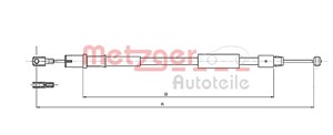 Kabel, parkeringsbremse, Høyre bak, MERCEDES-BENZ VITO / MIXTO Skåp [W639], VITO Buss [W639], 639 427 05 38, 6394270538, A 639 427 05 38