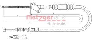 Kabel, parkeringsbremse, Bakre venstre, OPEL FRONTERA A, FRONTERA A Sport, 522425, 91152687